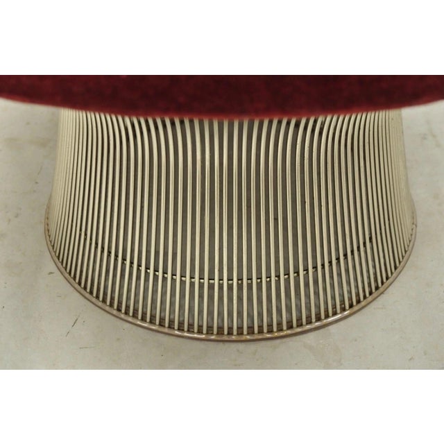 Vintage Warren Platner for Knoll 32" Round Chrome Base Ottoman Mushroom Stool For Sale - Image 11 of 12