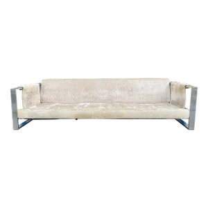 1970s Mid Century Modern Chrome Sofa Attributed to Adrian Pearsall for Craft Associates