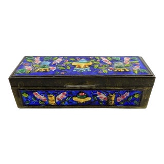 Small Vintage Chinese Enamel Box For Sale