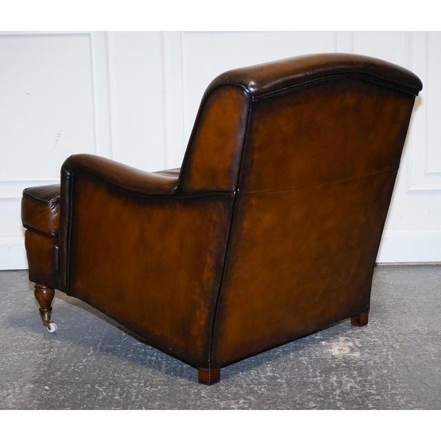Set of Cigar Hand Dyed Leather Chairs For Sale - Image 15 of 18