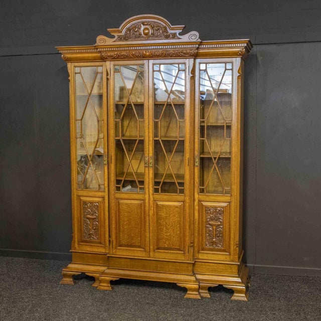 Edwardian Breakfront Bookcase, 1890s For Sale - Image 17 of 17