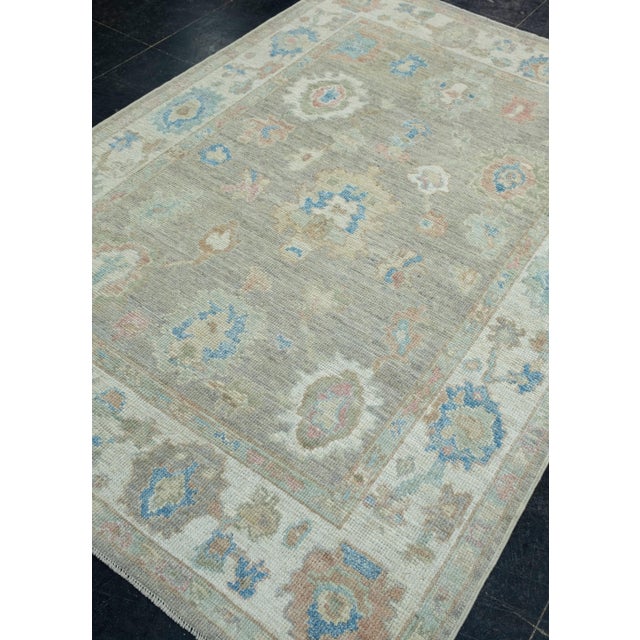 Turkish Turkish Oushak Rug 5' x 7' #17960 For Sale - Image 3 of 8