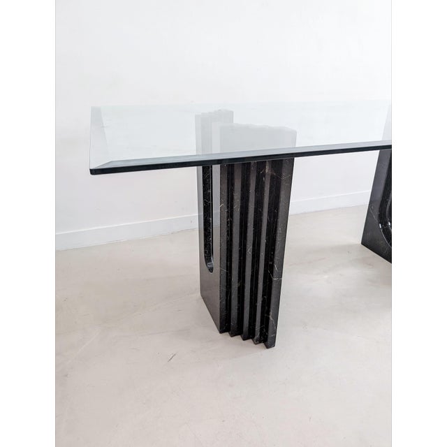 Glass Glass & Black Marble Dining Table by Carlo Scarpa for Cattelan, 1970s For Sale - Image 7 of 12