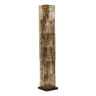 LT 379 Floor Lamp in Crystal and Tobacco by Carlo Nason for Mazzega, Italy, 1970s For Sale
