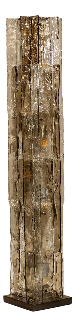 LT 379 Floor Lamp in Crystal and Tobacco by Carlo Nason for Mazzega, Italy, 1970s