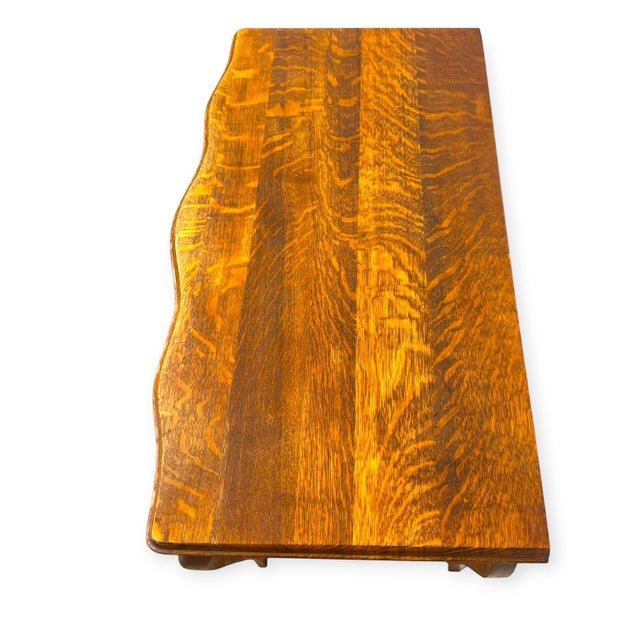 Antique Tiger Oak Writing Desk With Cabriole Legs – John Stengel & Co. For Sale - Image 12 of 13