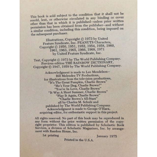 Charlie Brown Dictionary 1975 First Edition/Printing Paperback by Charles M. Schulz For Sale In Charleston - Image 6 of 12