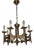 Brutalist 7-Light Chandelier in Bronze and Brass, 1960s For Sale