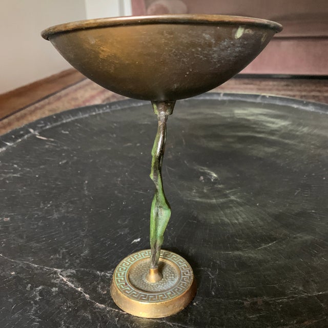 Mid 20th Century Mid-Century Israeli Woman Sculpture With Bowl For Sale - Image 5 of 13