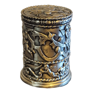 Vintage Stamp Roll Holder Pewter Angels Cherub