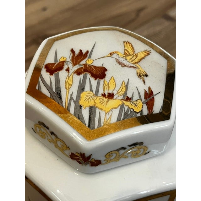 Ceramic Vintage Japanese Porcelain Hexagonal Ginger Jar For Sale - Image 7 of 11