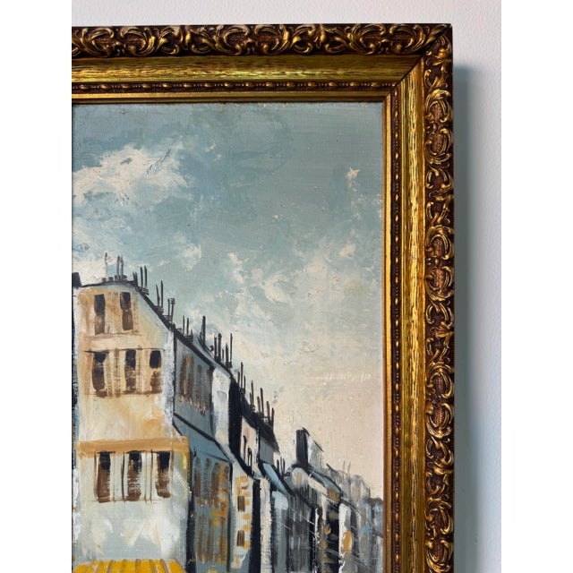 1960s Vintage Parisian Street Scene Impressionist Oil Painting on Board by Marron For Sale In Miami - Image 6 of 11