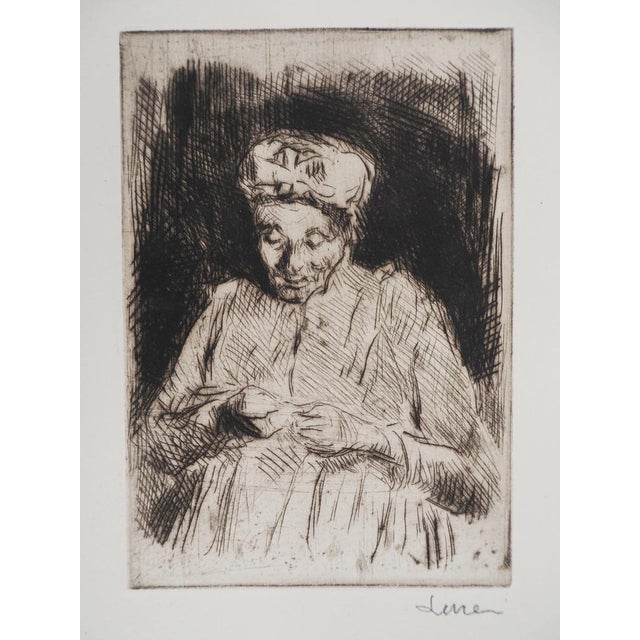 Maximilien Luce, The Lacemaker, 1895, Original Signed Etching For Sale - Image 3 of 6
