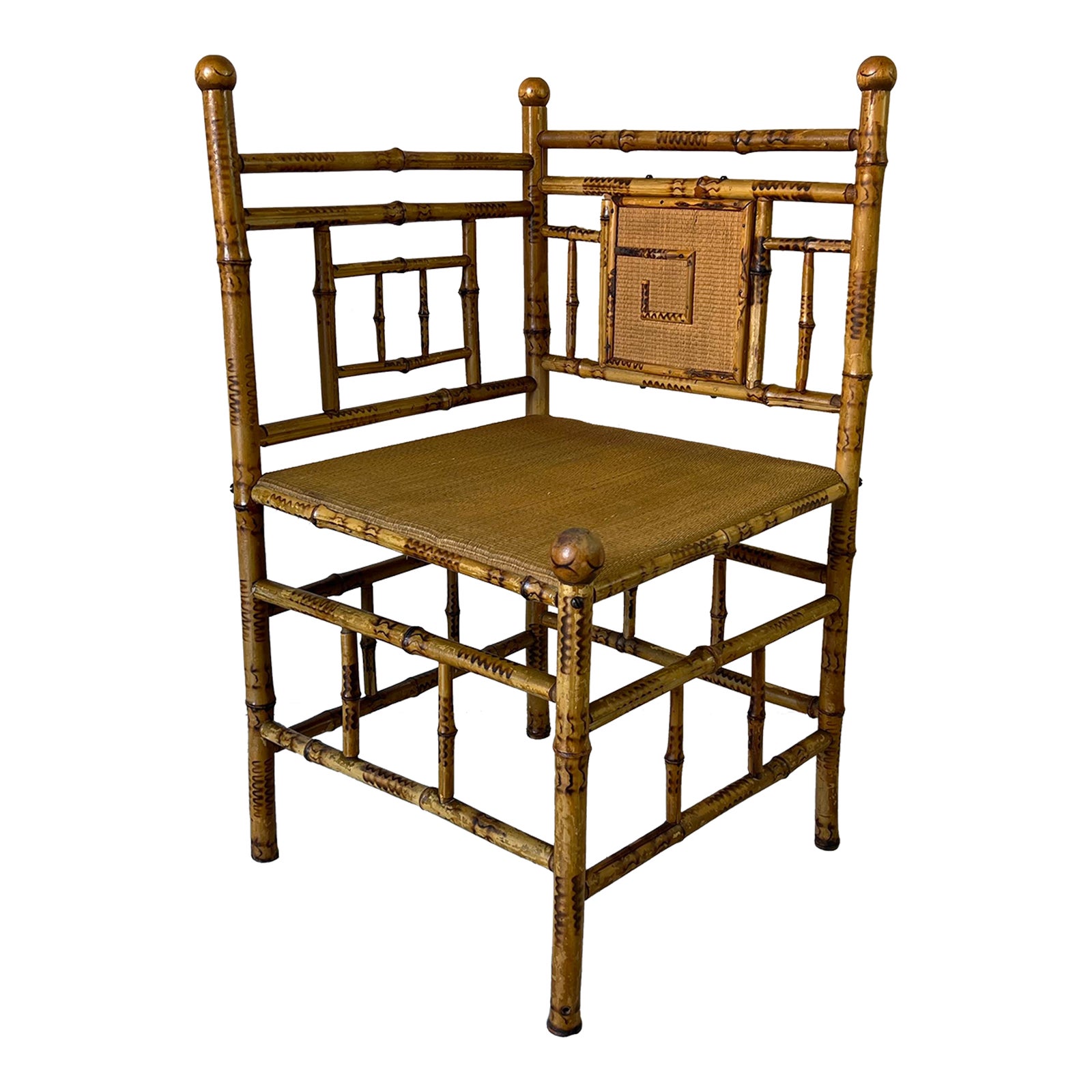 Classic Vintage Bamboo Corner Chair Chairish