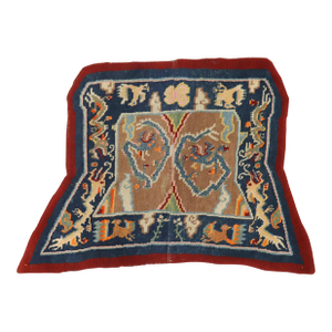 Early 20th Century Tibetan Dragon Horse Cover Textile Rug