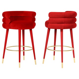 Set of Red Marshmallow Bar Stool by Royal Stranger For Sale