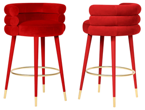 Set of Red Marshmallow Bar Stool by Royal Stranger