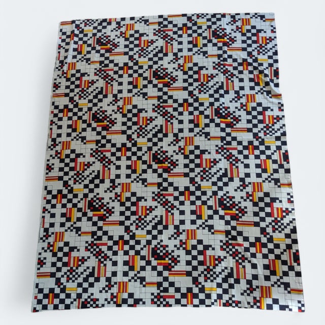 Mid-Century Modern Vintage Mid Century Modern Piet Mondrian Style Fabric For Sale - Image 3 of 8