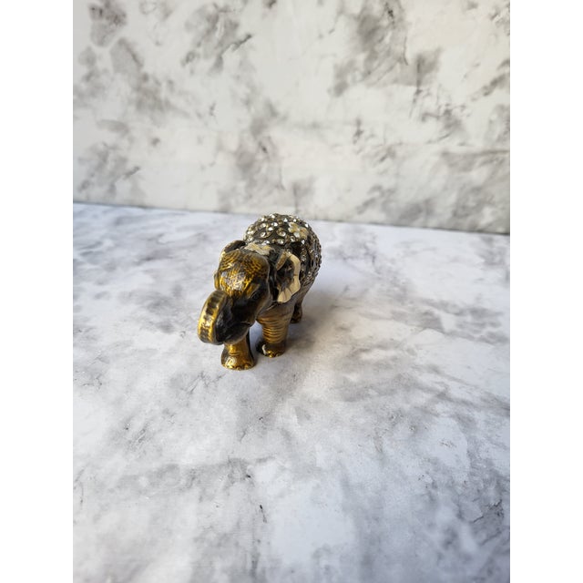 Jeweled Elephant Trinket Box For Sale - Image 4 of 11