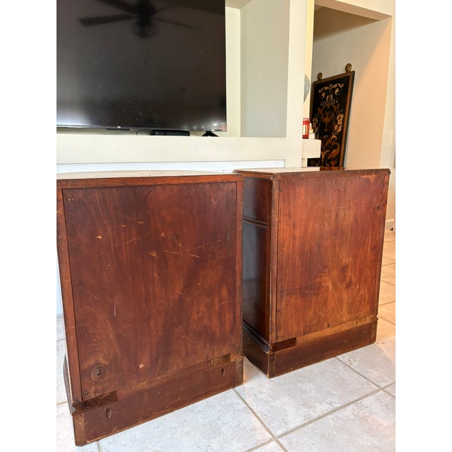 Antique Big Rapids Furniture Co. Mahogany Demilune Cabinets or Tables - A Pair For Sale - Image 14 of 18