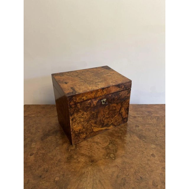 Antique Victorian Burr Walnut Stationary Box, 1860s For Sale - Image 4 of 9