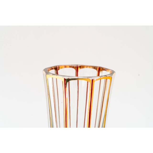 Art Deco Ruby Red and Gilded Cut Glass, 1920s For Sale - Image 6 of 10