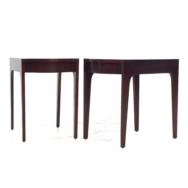 Contemporary Drexel Contemporary Walnut End Tables - Pair For Sale - Image 3 of 11