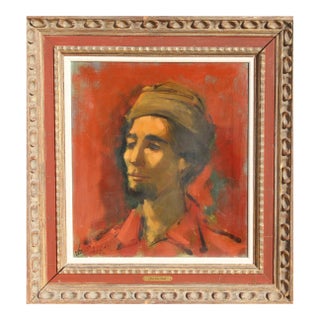 Portrait of the Artist as a Young Man, Signed Oil Painting by Jan De Ruth For Sale