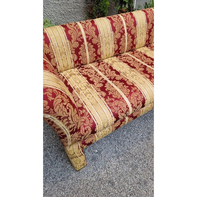 Two-Seater Sofa with Floral Fabric with Decorative Brass Edges, 1980s For Sale - Image 15 of 17