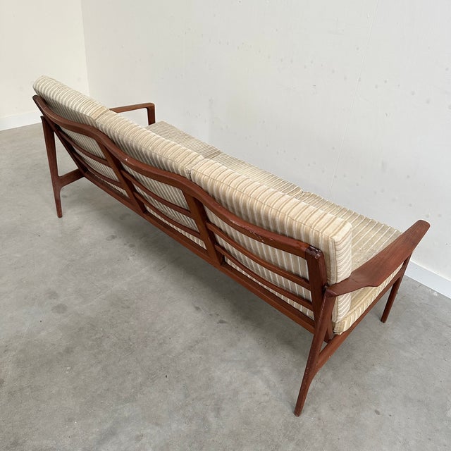 Vintage Scandinavian Sofa in Teak and Fabric, 1960s For Sale - Image 10 of 13