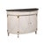 A French Neoclassical painted demilune cabinet, with its original marble top, from the mid 19th century. This antique...