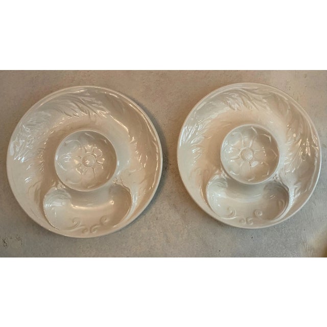 Ceramic Mid 19th Century White Majolica Artichoke Plates - Set of 2 For Sale - Image 7 of 7