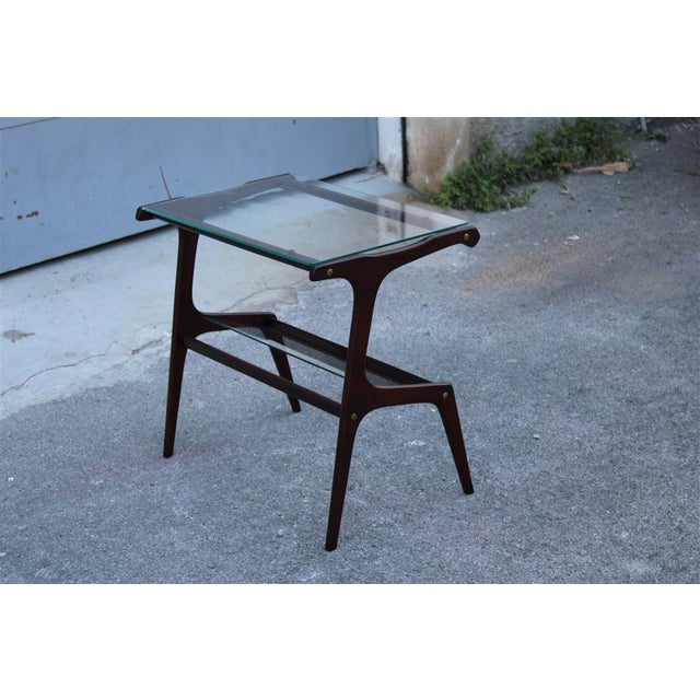 Minimalist Wood and Glass Coffee Table attributed to Cesare Lacca, 1950 For Sale - Image 12 of 13