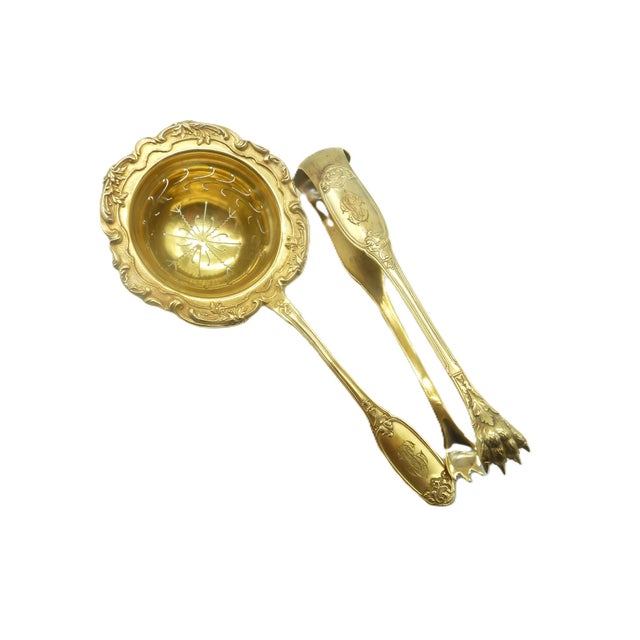 Antique French Sterling Silver & Gilt Tea Service- 14 Pieces For Sale - Image 6 of 13