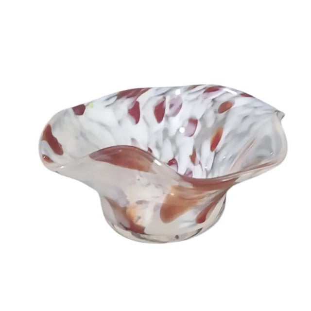 Glass Vintage Mid-Century Modern Hand-Blown Art Glass Bowl, Artist Signed For Sale - Image 7 of 7