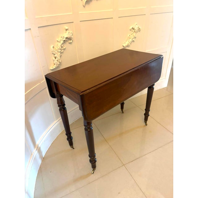 Mid 19th Century Antique Victorian Mahogany Pembroke Drop Leaf Dining Table, 1860s For Sale - Image 5 of 14