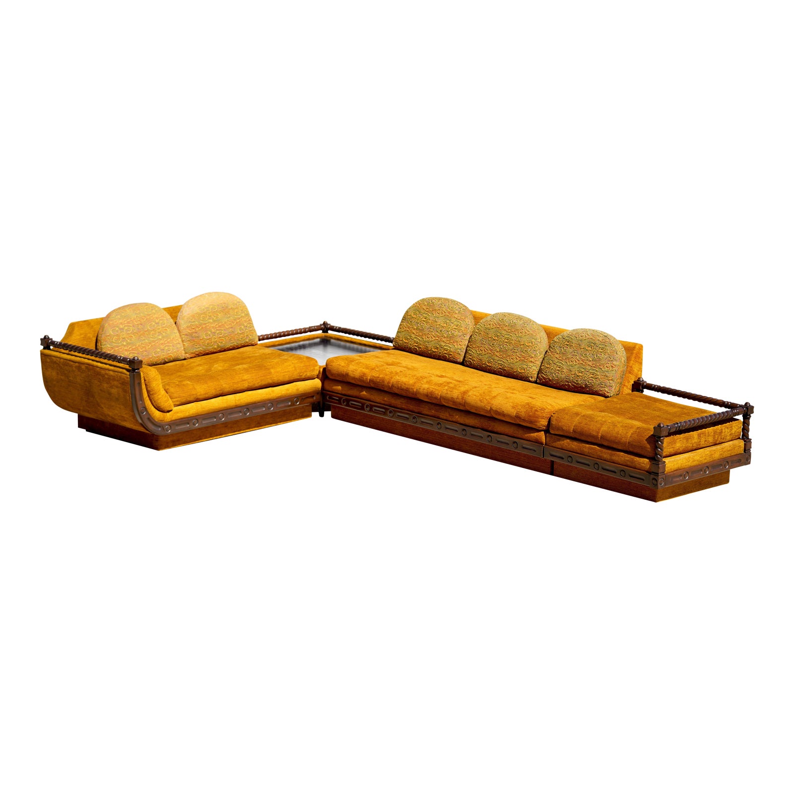 1968 Vintage International Furniture Pearsall Style Sofa Spanish Sectional 4 Pieces Chairish