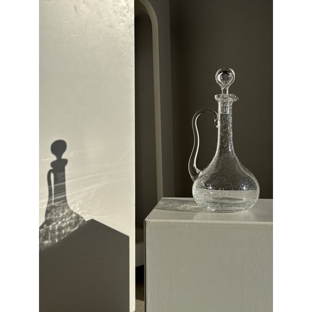 Large Clear Glass Carafe with Stopper from Biot, 1956 For Sale - Image 3 of 13