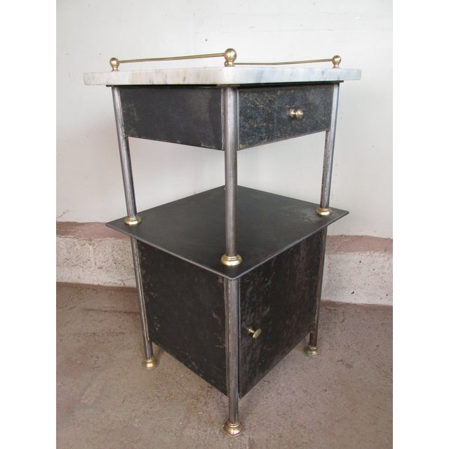 1910s Austrian Steel Jugendstil / Art Nouveau Style Nightstands, Circa 1910, a Pair For Sale - Image 5 of 14
