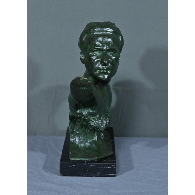 Metal F. Focht, Art Deco Jean Mermoz Sculpture, 1930, Bronze For Sale - Image 7 of 16