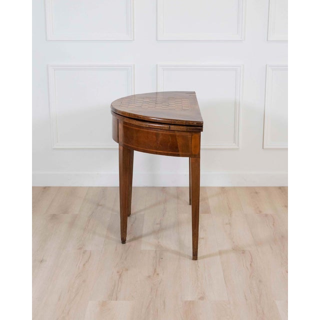 Early 19th Century Walnut Half-Moon Game Table For Sale - Image 10 of 11