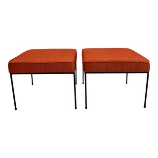 Pair of a Paul McCobb Iron Ottomans Stool Benches For Sale