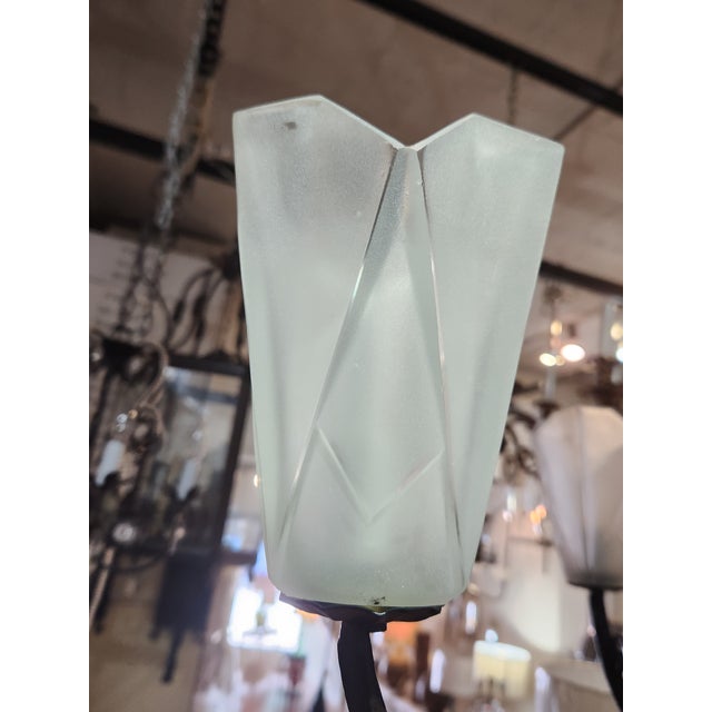 1950s Art Deco Chandelier For Sale - Image 4 of 6