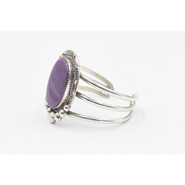 Late 20th Century Late 20th Century Kay Johnson Southwest Sugilite Sterling Silver Cuff Bracelet For Sale - Image 5 of 12