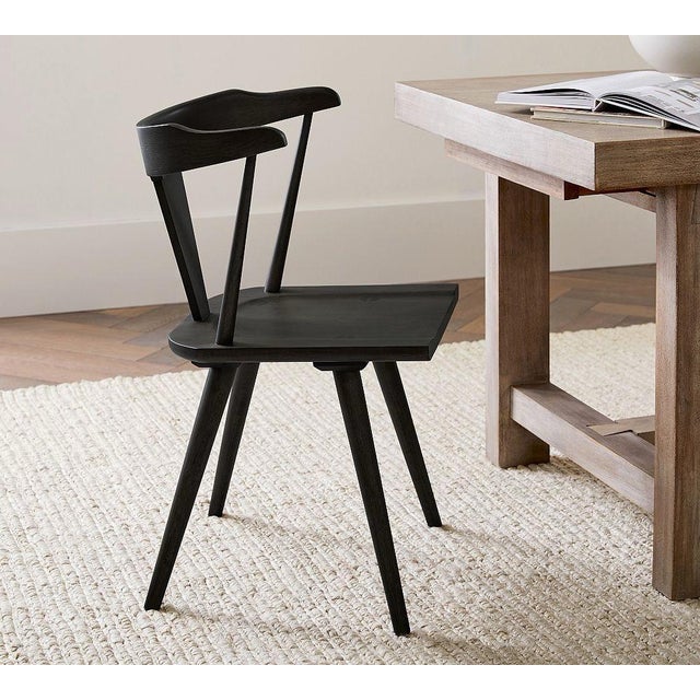 Pottery Barn Westan Farmhouse Style Black Dining Chairs - A Pair For Sale - Image 12 of 12