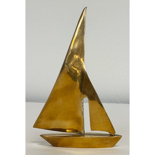 Vintage Mid Century Modern Brass Sailboat For Sale In Kansas City - Image 6 of 6