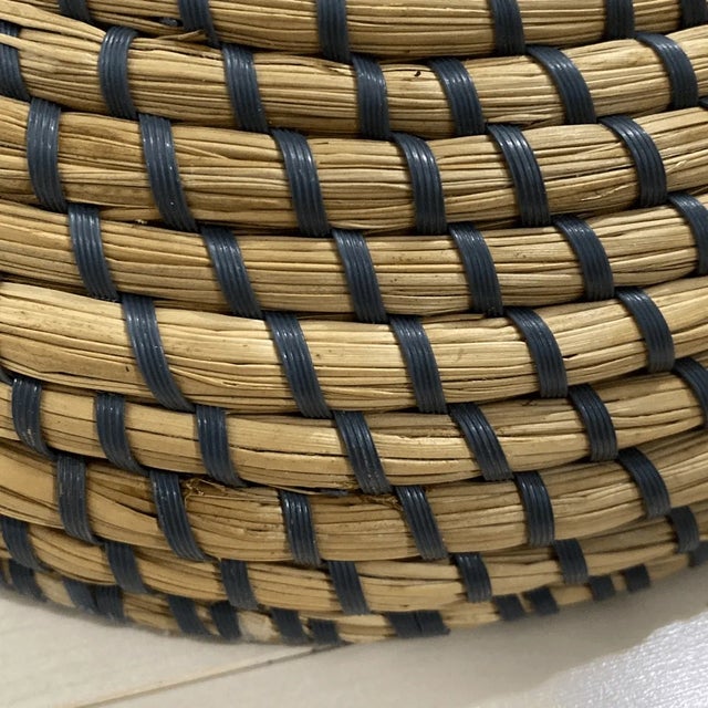 Mid 20th Century Mid 20th Century Sweetgrass Basket With Lid Vintage For Sale - Image 5 of 5