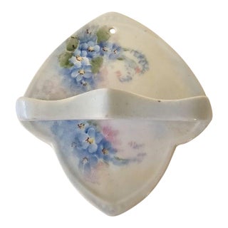 1912 Hand Painted Rs Prussia Germany Forget Me Nots Toothbrush Holder For Sale