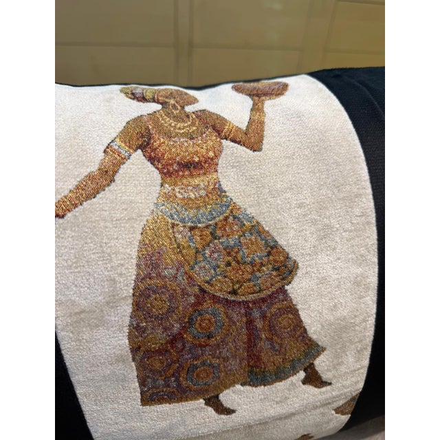 Handmade Velvet Ethnic Lumbar Pillow Cover For Sale - Image 10 of 11