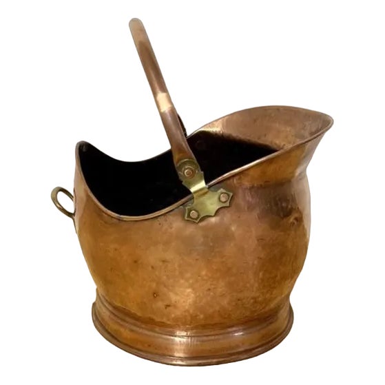 Antique Victorian Copper Helmet Coal Scuttle, 1880 For Sale
